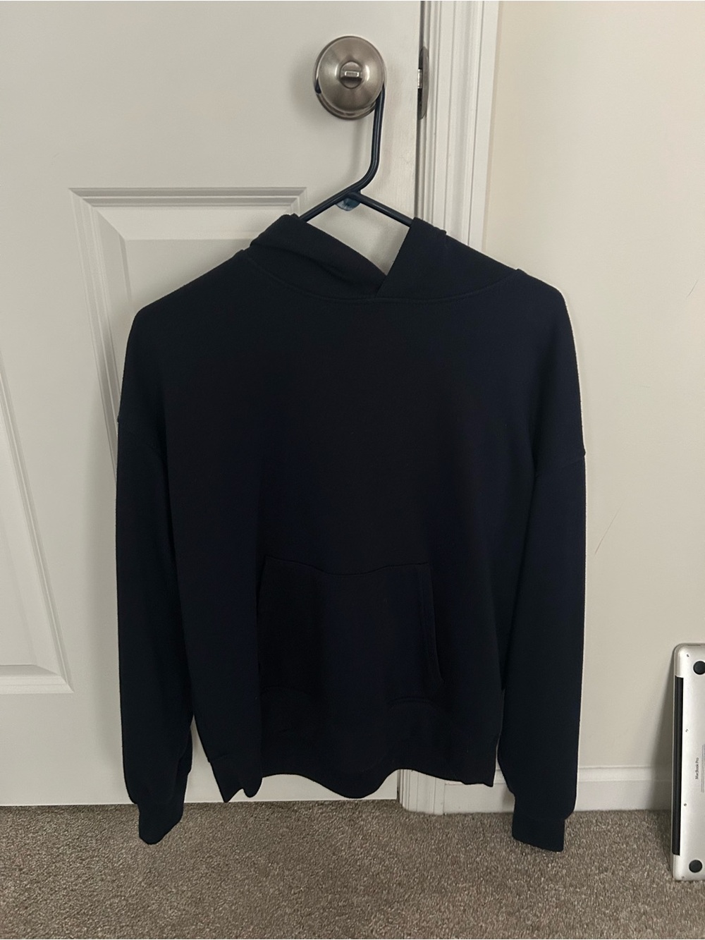 Men's Small Navy Hooded Pullover Sweatshirt